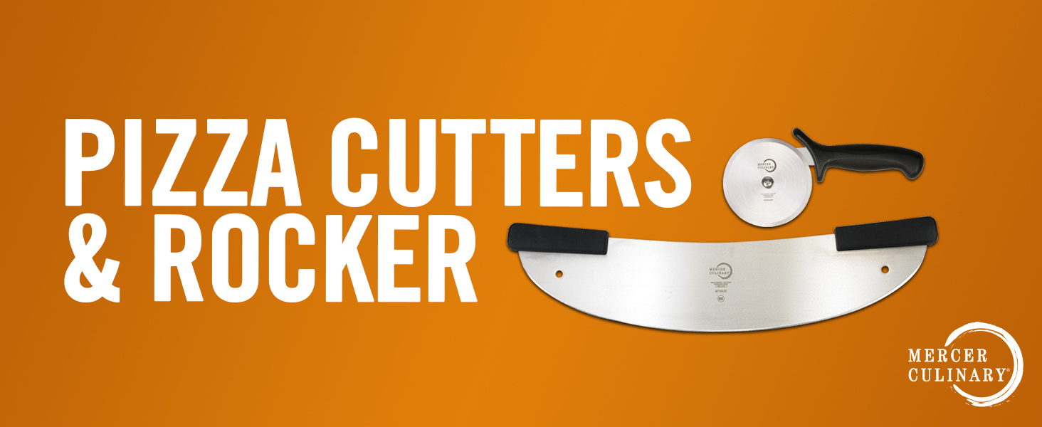 Mercer Culinary Millennia Pizza Cutter with Black Handle, 4 Inch Wheel, Stainless Steel