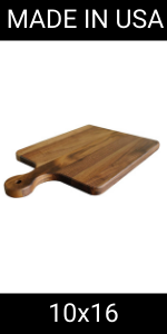 Made in USA Black Walnut Wood Cutting Board by Virginia Boys Kitchens - Butcher Block Wooden Carving Board with Juice Well made from Sustainable Hardwood (17x11)