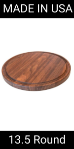 Made in USA Black Walnut Wood Cutting Board by Virginia Boys Kitchens - Butcher Block Wooden Carving Board with Juice Well made from Sustainable Hardwood (17x11)