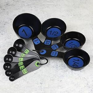 Chef Craft Easy to Ready Plastic Measuring Cup Set, 10 piece set, Green