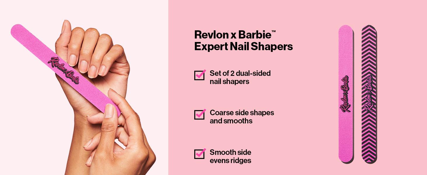 Revlon x Barbie Nail Clipper, Stainless Steel Non-Corrosive Mess Free Curved Blade Fingernail Toenail Cutter