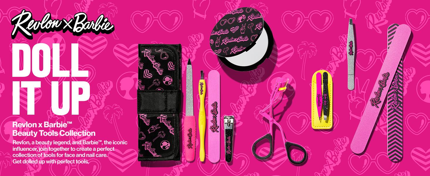 Revlon x Barbie Nail Clipper, Stainless Steel Non-Corrosive Mess Free Curved Blade Fingernail Toenail Cutter