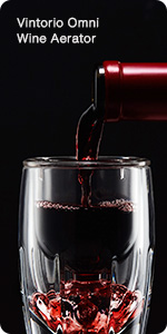 Vintorio Wine Aerator Pourer - Premium Aerating Pourer and Decanter Spout (Black)