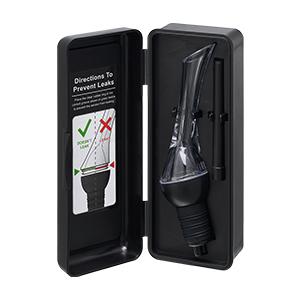 Vintorio Wine Aerator Pourer - Premium Aerating Pourer and Decanter Spout (Black)