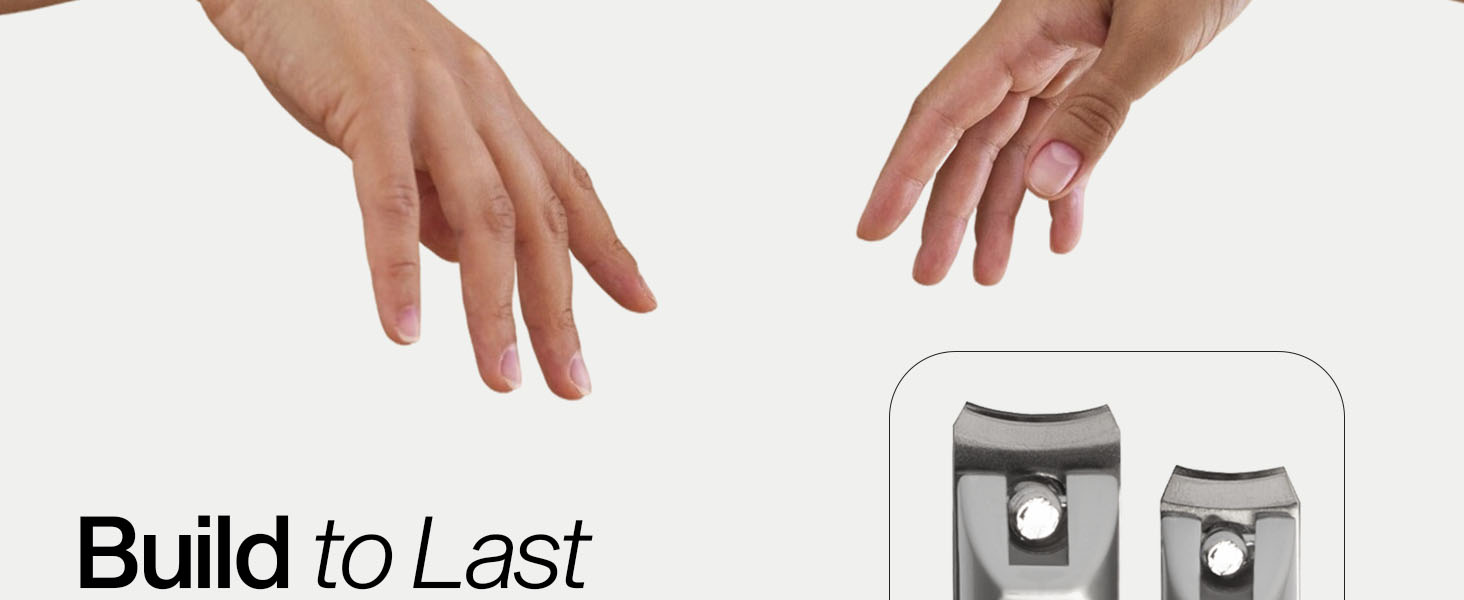 Ultra Sharp Nail Clippers Set - 2 Pack Stainless Steel Fingernail & Toenail Trimmers with Built-in Nail File for Women & Seniors (Silver)