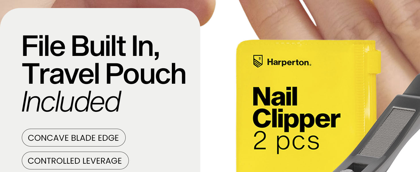 Ultra Sharp Nail Clippers Set - 2 Pack Stainless Steel Fingernail & Toenail Trimmers with Built-in Nail File for Women & Seniors (Silver)