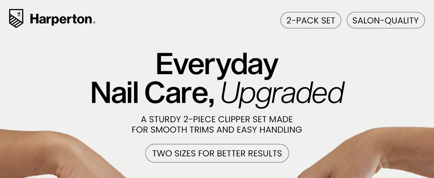 Ultra Sharp Nail Clippers Set - 2 Pack Stainless Steel Fingernail & Toenail Trimmers with Built-in Nail File for Women & Seniors (Silver)