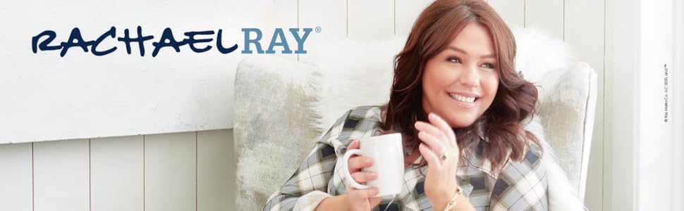 Rachael Ray Cucina Nonstick Bakeware Set Baking Cookie Sheets Cake Muffin Bread Pan, 10 Piece, Latte Brown with Cranberry Red Grips