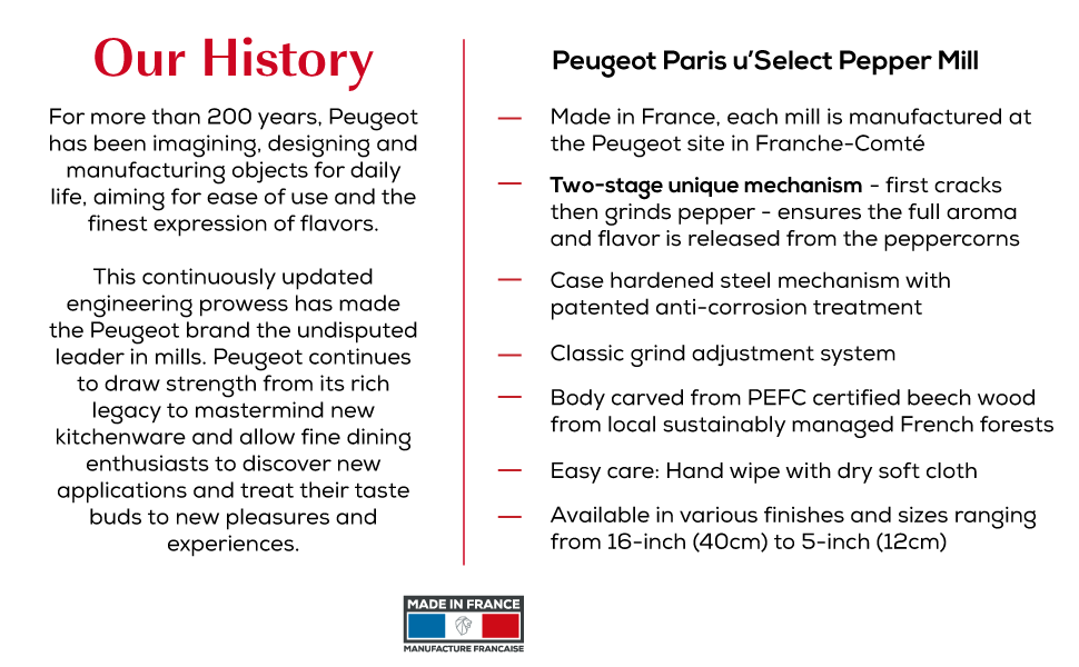 Manual pepper mill, beech wood with antique finish, 22 cm