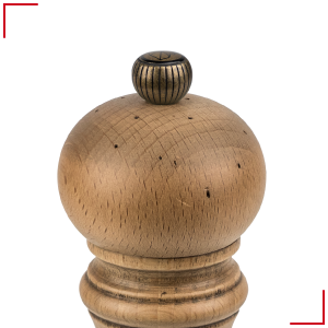 Manual pepper mill, beech wood with antique finish, 22 cm