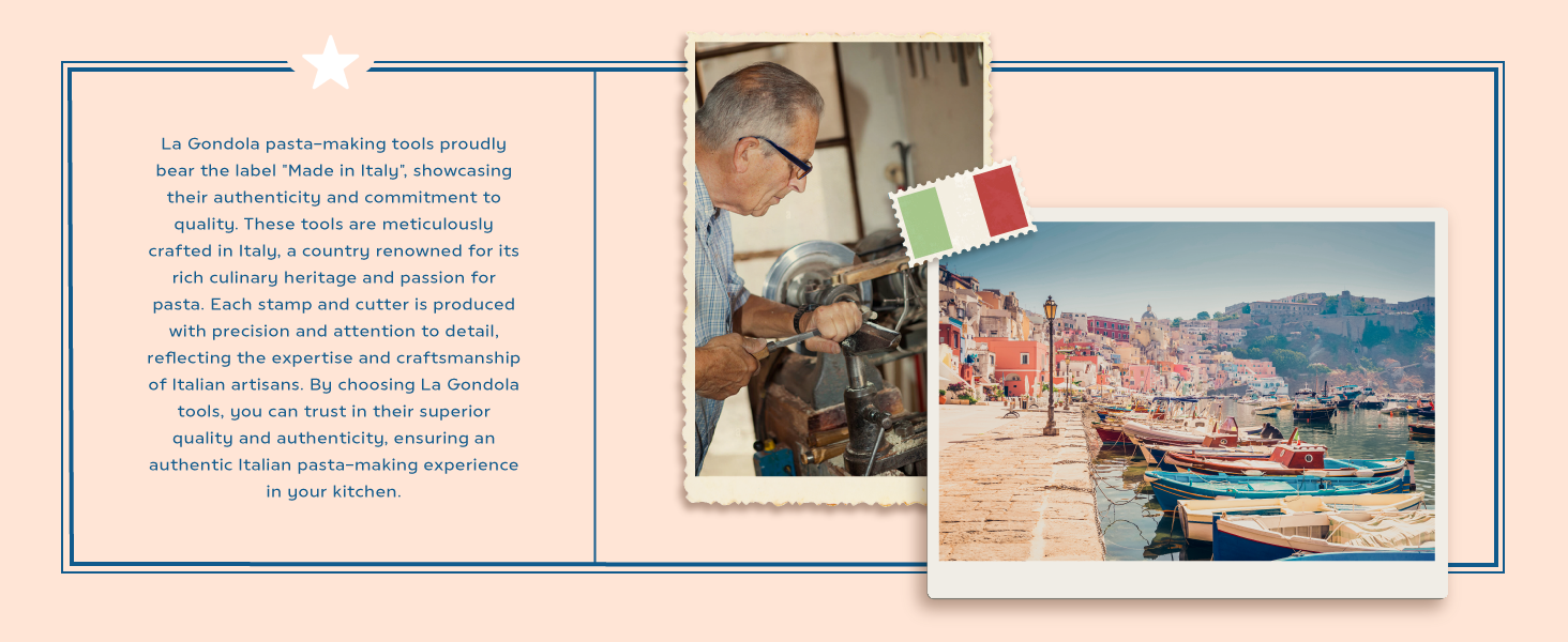 La Gondola Homemade Ravioli Stamp - Round Smooth 1.5in | Italian Pasta Making Tool for Home and Business | Brass & Natural Wood | Sturdy & Easy to Use Ravioli Stamp | Ravioli Cutter Made in Italy