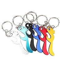 Swatom Dog Paw Keychain Bottle Opener Beer Opener Tool, Key Tag Chain Ring, 6 Piece