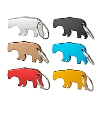 Swatom Dog Paw Keychain Bottle Opener Beer Opener Tool, Key Tag Chain Ring, 6 Piece