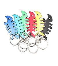 Swatom Dog Paw Keychain Bottle Opener Beer Opener Tool, Key Tag Chain Ring, 6 Piece