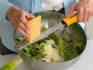 Deiss PRO Citrus Zester & Cheese Grater — Parmesan Cheese Lemon, Ginger, Garlic, Nutmeg, Chocolate, Vegetables, Fruits - Razor-Sharp Stainless Steel Blade, Wide, Dishwasher Safe
