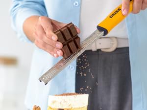 Deiss PRO Citrus Zester & Cheese Grater — Parmesan Cheese Lemon, Ginger, Garlic, Nutmeg, Chocolate, Vegetables, Fruits - Razor-Sharp Stainless Steel Blade, Wide, Dishwasher Safe