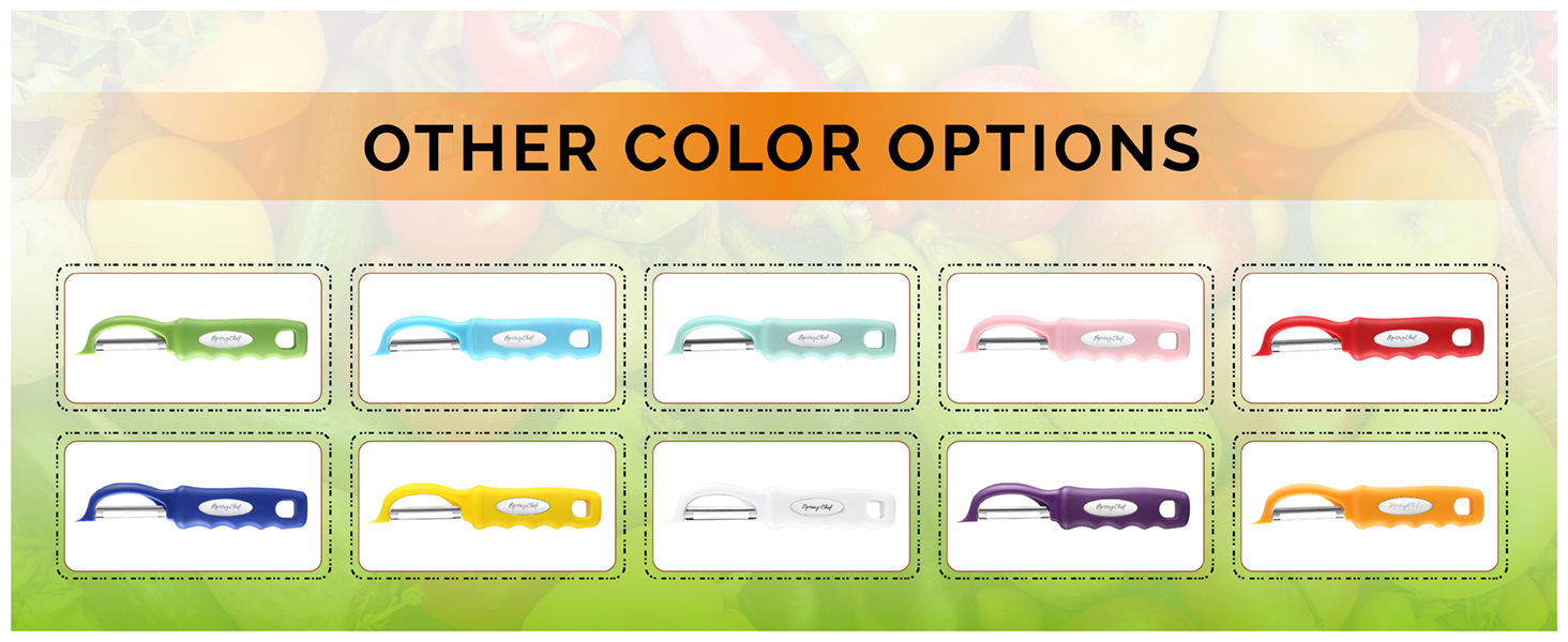 Spring Chef Premium Swivel Vegetable Peeler, Soft Grip Handle and Ultra Sharp Stainless Steel Blades - Perfect Kitchen Peeler For Veggie, Fruit, Potato, Carrot, Apple - Black