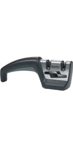 Smith's 50378 Deluxe Diamond Electric Knife Sharpener, Grey/White - Professional Kitchen Tool - Dual Sharpening Slots, Blade Guides, + Non-Slip Base – Straight Edge