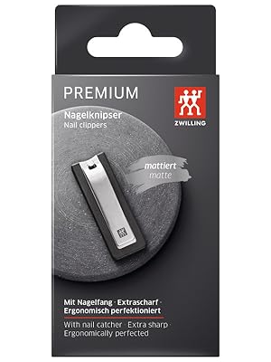 ZWILLING Nail Clipper (with Nail Catch Box, Strong Leverage for Finger- and toenails, Slightly Curved Cutting Edge), Premium, Black, 2.5 inch