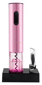 Secura Electric Wine Opener, Automatic Electric Wine Bottle Corkscrew Opener with Foil Cutter, Rechargeable (Stainless Steel)