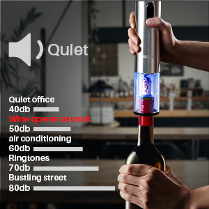 Secura Electric Wine Opener, Automatic Electric Wine Bottle Corkscrew Opener with Foil Cutter, Rechargeable (Stainless Steel)