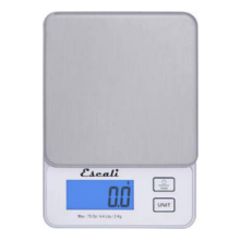 Escali Vera PR2000S Compact High Precision Kitchen/Baking/Herb Scale, Measures Liquid and Dry Ingredients, LCD Digital Display, 4.4lb Capacy, Silver