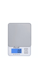 Escali Vera PR2000S Compact High Precision Kitchen/Baking/Herb Scale, Measures Liquid and Dry Ingredients, LCD Digital Display, 4.4lb Capacy, Silver