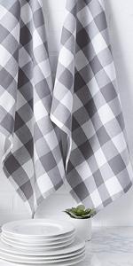 DII Ultra Absorbent, Everyday Cotton Kitchen Towels, Dishcloth Set, Assorted Blue, 5 Piece