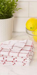 DII Ultra Absorbent, Everyday Cotton Kitchen Towels, Dishcloth Set, Assorted Blue, 5 Piece