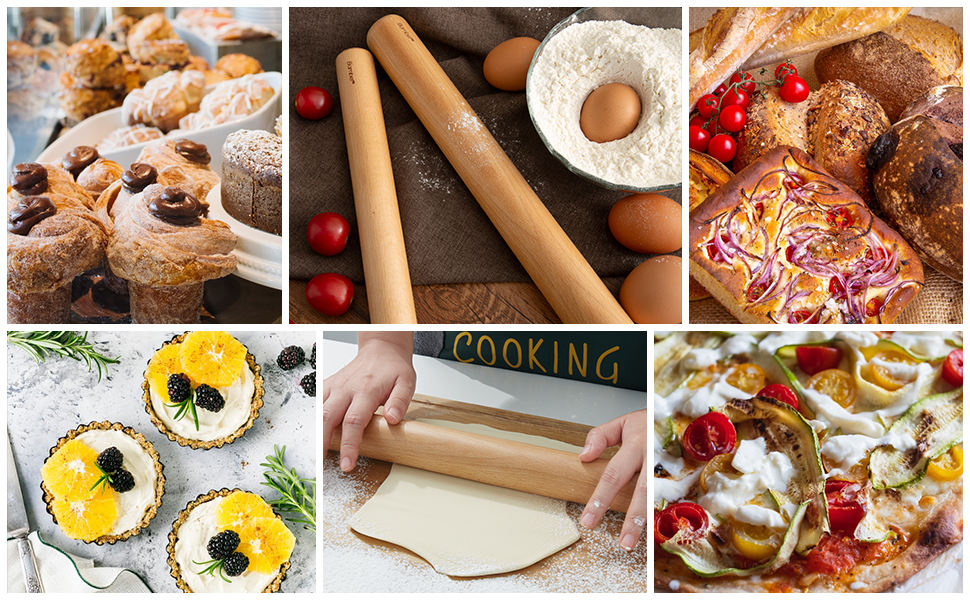 Bamber Mini Wood Rolling Pin for Baking Small Wooden Rolling Dowel Stick Dough Roller for Kids, 11'' by 1.2''