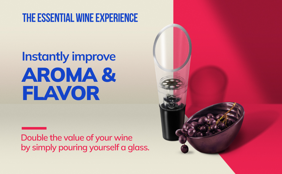 TenTen Labs Premium Wine Aerator Pourer Spout (2-Pack) – Rich Bubbles for Improved Flavor & Aroma – Wine Accessories for Wine Lovers with No-Drip Design – Perfect Gifts for Women and Men – Black