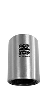 Pop-the-Top Beer Bottle Opener (Stainless): Automatic Bottle Cap Opener, Push Down Pop Off Bar Tool, Soda and Beer Cap Remover, Cool & Fun Gadget