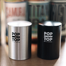 Pop-the-Top Beer Bottle Opener (Stainless): Automatic Bottle Cap Opener, Push Down Pop Off Bar Tool, Soda and Beer Cap Remover, Cool & Fun Gadget