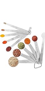 Accmor 11 Piece Stainless Steel Measuring Spoons Cups Set, Premium Stackable Tablespoons Measuring Set for Gift Dry Liquid Ingredients Cooking Baking