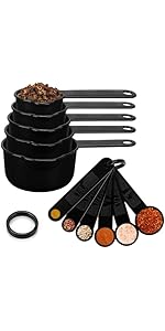 Accmor 11 Piece Stainless Steel Measuring Spoons Cups Set, Premium Stackable Tablespoons Measuring Set for Gift Dry Liquid Ingredients Cooking Baking