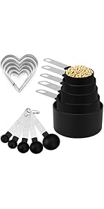 Accmor 11 Piece Stainless Steel Measuring Spoons Cups Set, Premium Stackable Tablespoons Measuring Set for Gift Dry Liquid Ingredients Cooking Baking