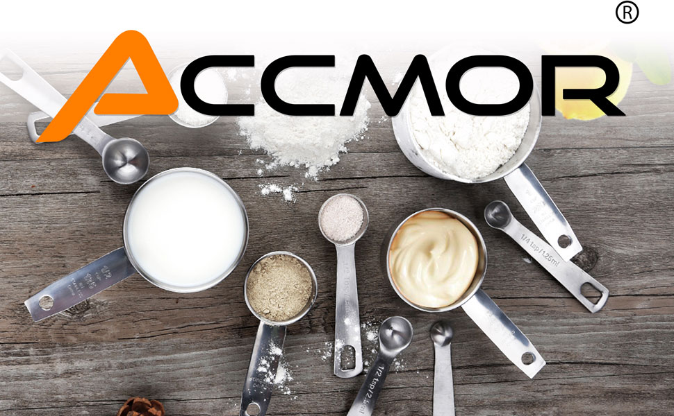 Accmor 11 Piece Stainless Steel Measuring Spoons Cups Set, Premium Stackable Tablespoons Measuring Set for Gift Dry Liquid Ingredients Cooking Baking