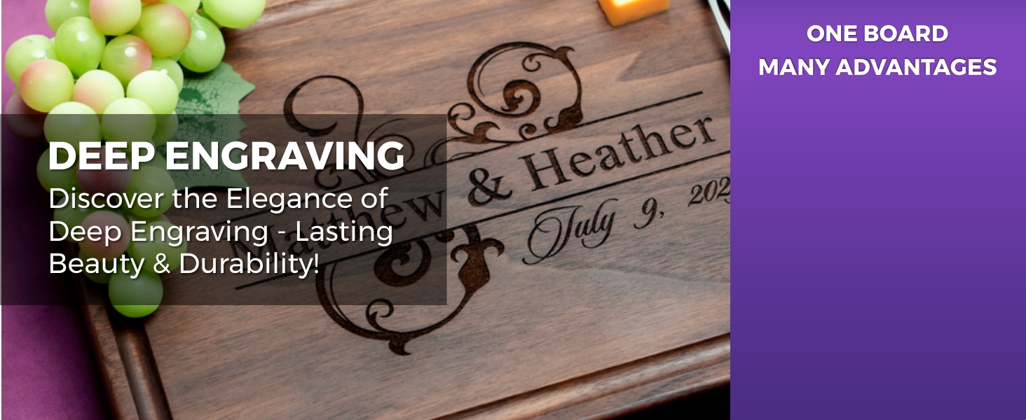Straga Personalized Cutting Board-Custom Engraved Charcuterie Board-Best Wedding Gift Idea for Couples 2026, Newlyweds-Anniversary,Housewarming,Handcrafted in USA-Premium Walnut,Mahogany Hardwood 002
