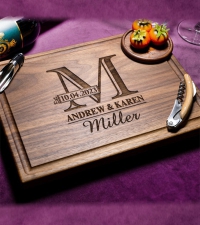 Straga Personalized Cutting Board-Custom Engraved Charcuterie Board-Best Wedding Gift Idea for Couples 2026, Newlyweds-Anniversary,Housewarming,Handcrafted in USA-Premium Walnut,Mahogany Hardwood 002