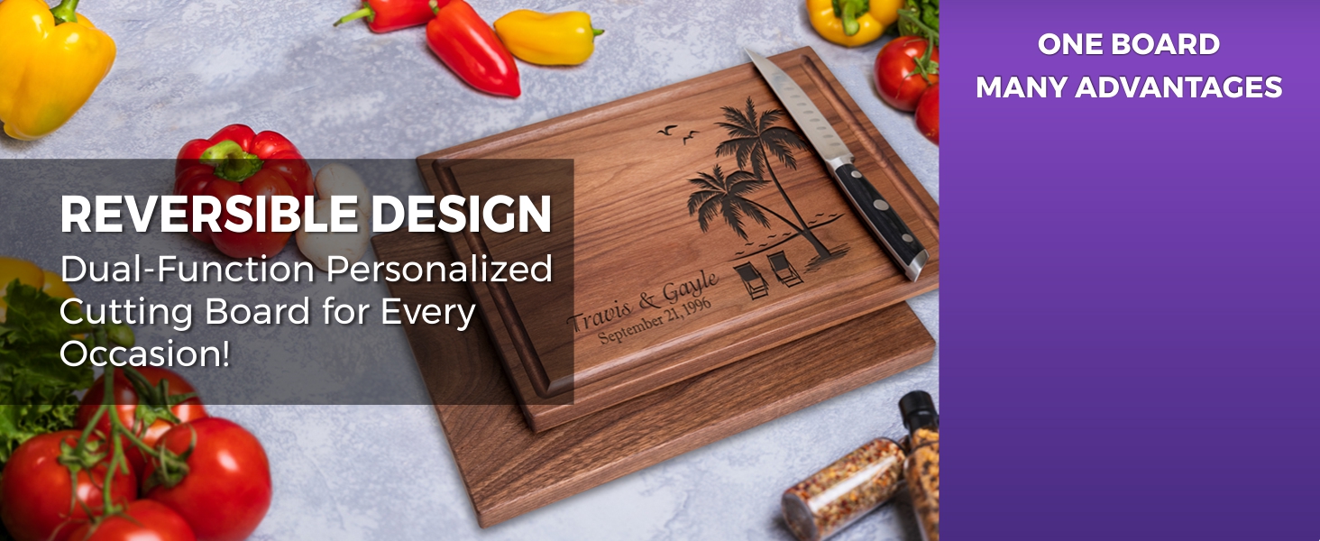 Straga Personalized Cutting Board-Custom Engraved Charcuterie Board-Best Wedding Gift Idea for Couples 2026, Newlyweds-Anniversary,Housewarming,Handcrafted in USA-Premium Walnut,Mahogany Hardwood 002