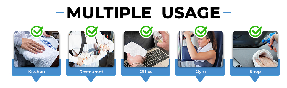 Living Fashions Bar Mop Cleaning Kitchen Dish Cloth Towels,100% Cotton, Machine Washable, Everyday Kitchen Basic Utility Bar Mop Dishcloth Set of 12, White