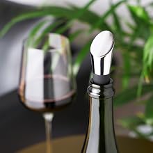 Viski Instant Wine Aerator Pour Spouts for Liquor Bottles, Drip-Free Pour, Wine Accessories for Wine Lovers, Stainless Steel
