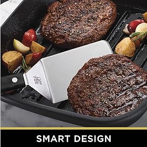 Sabatier Triple Rivet Stainless Steel Wide Turner, 9.65-Inch, Black,5154549