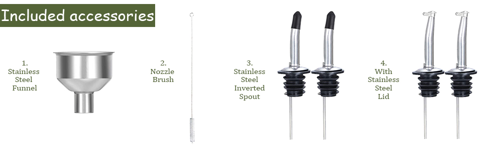 Gusnilo 8 oz (250ml) Oil and Vinegar Dispenser Set - 2PCS Olive Oil Dispenser Bottles, Syrup Dispenser & Kitchen Oil Bottles with Pour Spouts and Funnel