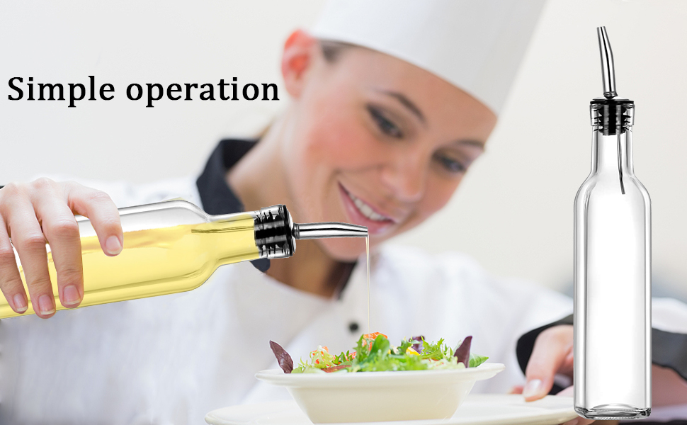 Gusnilo 8 oz (250ml) Oil and Vinegar Dispenser Set - 2PCS Olive Oil Dispenser Bottles, Syrup Dispenser & Kitchen Oil Bottles with Pour Spouts and Funnel