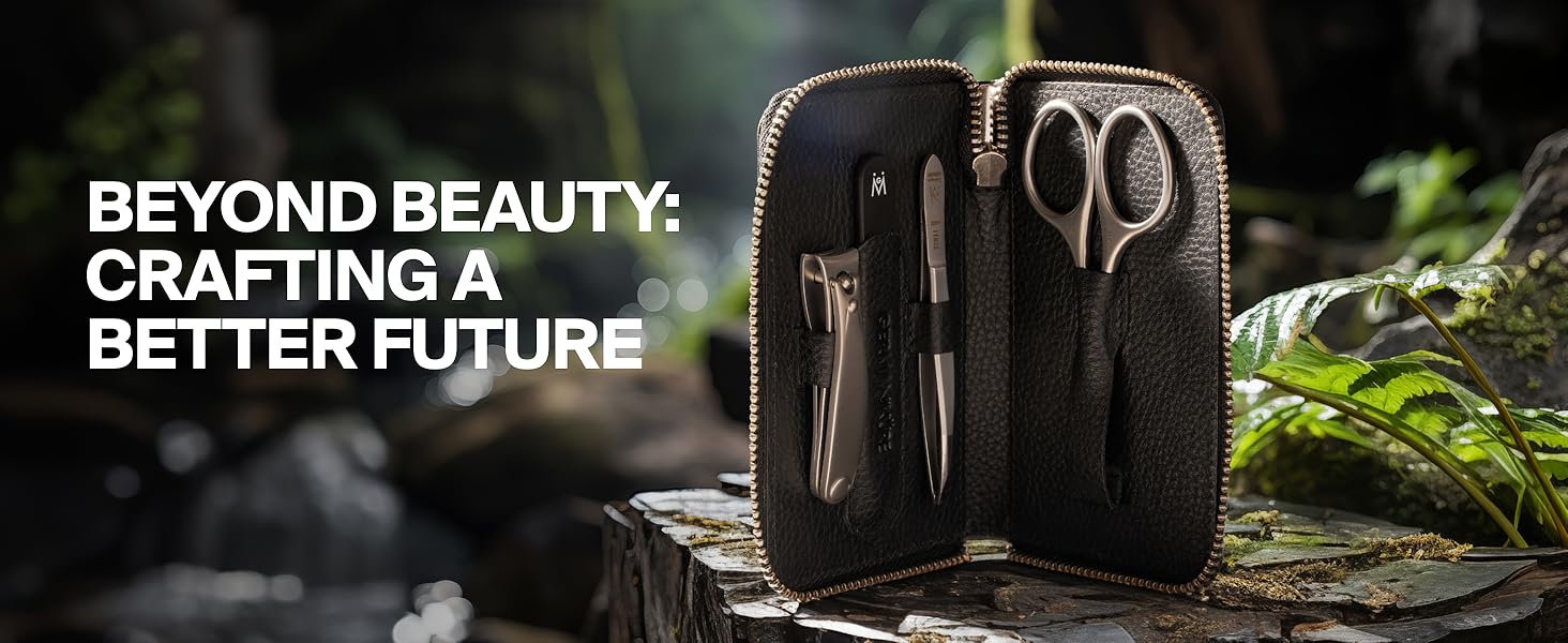 GERMANIKURE Professional Small Nail Clipper (6 cm) - FINOX Surgical Stainless Steel Manicure and Pedicure Tools in Leather Case- Ethically Made in Solingen Germany - 4711 - Travel Size Nail Care