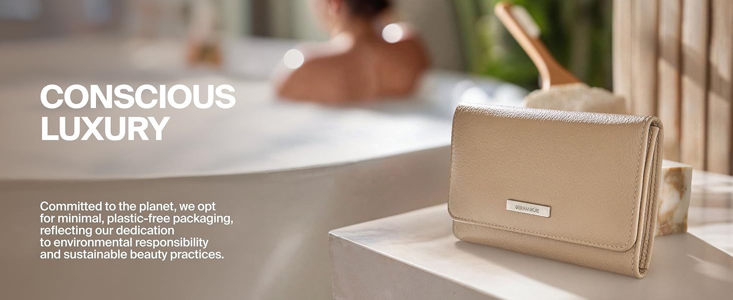 GERMANIKURE Professional Small Nail Clipper (6 cm) - FINOX Surgical Stainless Steel Manicure and Pedicure Tools in Leather Case- Ethically Made in Solingen Germany - 4711 - Travel Size Nail Care