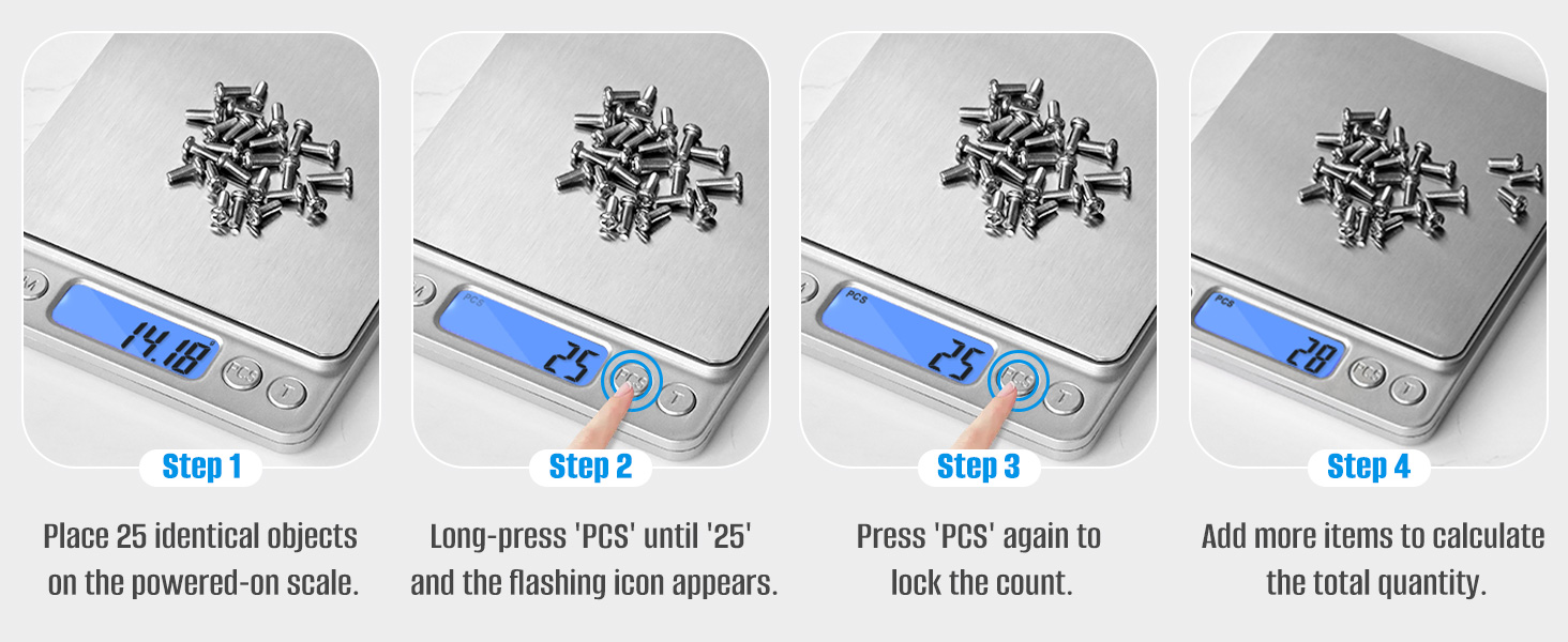 NEXT-SHINE Gram Scale 500g x 0.01g Precision, Digital Mini Pocket Size Portable Scale with Two Trays Nine Units, LCD Display Stainless Steel Platform for Weighing Jewelry Cooking Baking