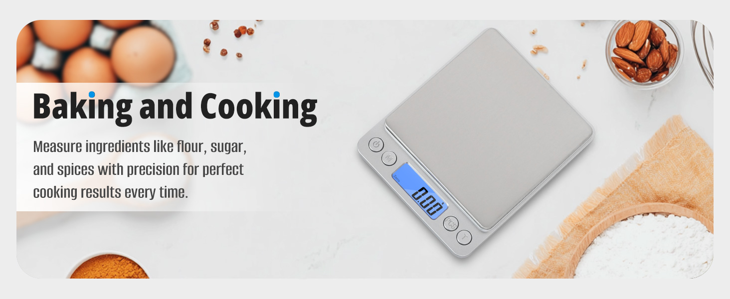 NEXT-SHINE Gram Scale 500g x 0.01g Precision, Digital Mini Pocket Size Portable Scale with Two Trays Nine Units, LCD Display Stainless Steel Platform for Weighing Jewelry Cooking Baking