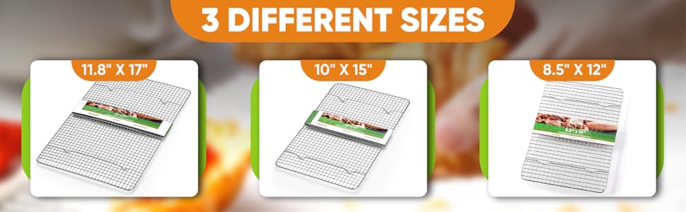 Spring Chef 10 x 15 Inch Stainless Steel Cooling Rack for Cooking & Baking - Heavy Duty Cookie Cooling Rack for Kitchen - Oven Safe - Fits Jelly Roll Pan - Dishwasher Safe